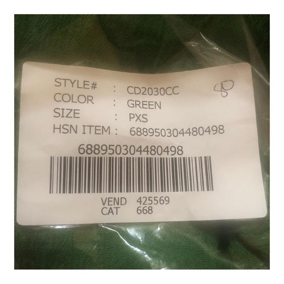 Curations Embroidered Gauze Kaftan Topper / Cover-Up in Green and White — BNWT! - Picture 6 of 6